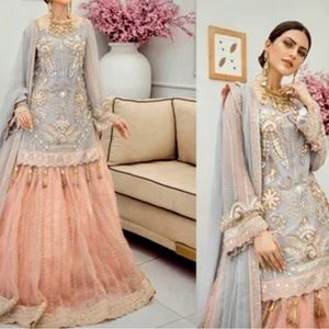 Indian/Pakistani Beautiful peach lavender parties/wedding dress.